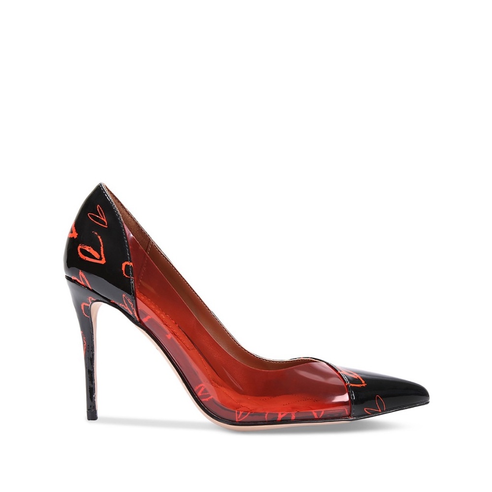 Pointed toe high heel 3.74” leather with heart accents. Only worn once - Picture 7 of 7